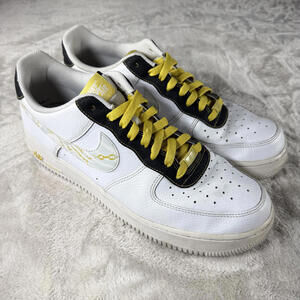 Nike Shoes Men's 12 White Air Force 1 '07 LV8' Gold Links